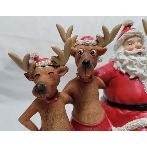 2008 Collections Etc Santa and Reindeer Dancing Musical Tabletop Decorat… - Picture 11 of 16